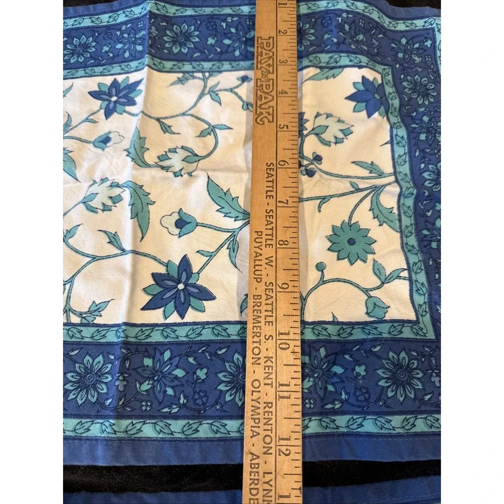 Blue Teal Floral Placemats (2) And Napkins (2) Cotton‎ India